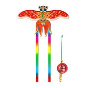 THINCAN Dragon dynamique pour enfants et adultes Canne à pêche Dynamic Wing Long Tail Kites Beach Play Party Outdoor Flying Toy pour les débutants