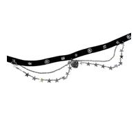 THINCAN Élégant collier ras du cou gothique noir avec pendentif étoile unique, parfait pour les tenues de fête d'Halloween