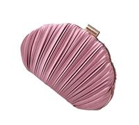 THINCAN Élégant sac de soirée en coquillage froissé léger en polyester avec sangle de chaîne réglable pour fête de mariage, Violet/rouge.