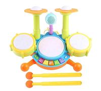 THINCAN Ensemble de batterie pour enfants - 1 à 3 jouets éducatifs - Microphone pour bébé