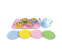 THINCAN Ensemble de thé chinois en métal pour enfants - Ustensiles de cuisine - Jouet éducatif pour filles de 3 à 8 ans