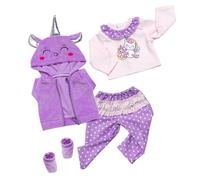 THINCAN Ensemble de vêtements de poupée de 45,7 cm en tissu doux lavés Tenue de renaissance avec motif de dessin animé pour enfants Jeu de rôle Comment faire des jeux de poupée de jeu