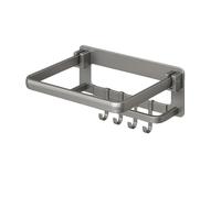 THINCAN Étagère murale élégante en aluminium pour salle de bain pliable élégante sans dommage installation pour les locataires