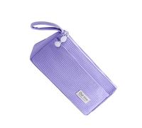 THINCAN Étui à crayons en velours côtelé avec grande capacité pour sac à double couche Rangement de maquillage de voyage pour filles femmes bureau scolaire Trousse à crayons portable avec, pourpre