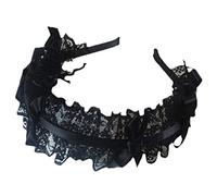 THINCAN Fille Volants Dentelle Cheveux Cerceau avec Ruban Arc Coiffe Mignon Fille Tête Anime Gothique Cosplay Bandeau
