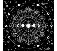 THINCAN Flanelle carrée Tarot Coussin de jeu de lettres en tissu Hold d'oracle astrologique Carte de couverture de table Tapis Nappe divine