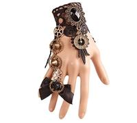 THINCAN Gants, bracelet médiéval pour fille, bagues, bijoux gothiques avec engrenage pour femme
