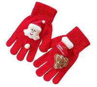 THINCAN Gants de Noël avec motifs de Gingerbreadman/Père Noël Gants à main doux et chauds respirants pour les courses et les réunions de fête Lavage à la main chaud, b, taille unique