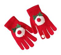 THINCAN Gants de Noël avec motifs de Gingerbreadman/Père Noël Gants à main doux et chauds respirants pour les courses et les réunions de fête Lavage à la main chaud, Blanc Elk, taille unique