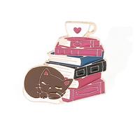 THINCAN Halloween Dessin animé Chat Livre Style Broche Enfants Jours Cadeau Mignon Alliage Couleur Animal Peinture Drôle Accessoires Sac à Dos Chat Livre Broche Broche