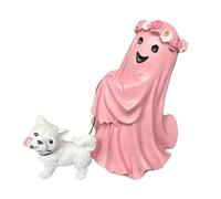 THINCAN Halloween Ghostly Dog Statue Résine Sculpture Horreur Extérieure pour Jardin Pièce maîtresse Halloween Fantôme