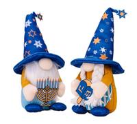 THINCAN Hanukkah Poupées gnomes pour festival juif Fait à la main Peluche Hanoukah Poupées naines scandinaves Décorations de table