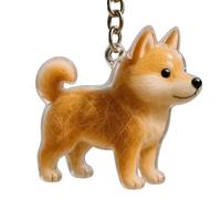 THINCAN Heesakes Porte-clés en forme de chien miniature avec poils de chien Transparent Boîte à mémoire de forme pour garder les souvenirs de perte de âme