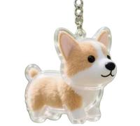 THINCAN Heesakes Porte-clés en forme de chien miniature avec poils de chien Transparent Boîte à mémoire de forme pour garder les souvenirs de perte de âme