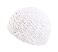THINCAN Hiver Musulmans Adultes Crochet Élastique Protection Oreille Islamique Église Hiver Prière Chaud Fourniture Islamique Hommes Musulmans Skull Protecteurs Casquettes Tête Coton Prière, Blanc