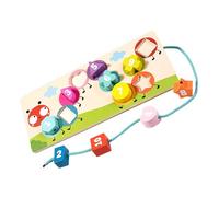 THINCAN Jeu de construction de motifs créatifs avec serpents en bois pour enfants d'âge préscolaire compétences logiques amélioration du laçage en bois perles jouets jouets