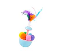 THINCAN Jouet à plumes pour chat - Avec pompons - Teaser - Pour chat - Cadeau interactif