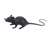THINCAN Jouet couineur pour rat pour animaux de compagnie - Jouet réaliste pour jeu interactif et Halloween - Accessoires de photographie drôles - Fausse souris noire