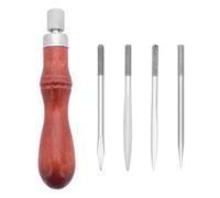 THINCAN Kit de couture 4 en 1 pour cuir perforé avec poignée en bois pour la couture et l'artisanat réparé du cuir de forage