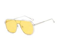 THINCAN Les lunettes de protection légères affectent les lentilles résistantes au soleil pour les activités extérieures quotidiennes Lunettes de soleil instagramables, Jaune transparent T