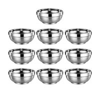 THINCAN Lot de 10 bols à riz pratiques en acier inoxydable 304 de 15,2 cm