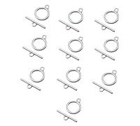 THINCAN Lot de 10 paires de fermoirs en T en métal pour collier, bracelet, fabrication de connecteurs, travaux manuels