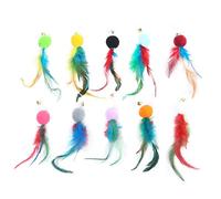 THINCAN Lot de 10 plumes de rechange avec et pour jouet interactif pour chat - Jouet de collation pour attraper