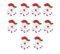 THINCAN Lot de 10 ponts perçus festifs Père Noël Collation suspendue avec matière douce pour fenêtre de vacances Ombre Décoration de cheminée Décoration de Noël Tissu Tissu