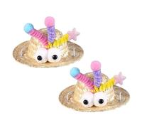 THINCAN Lot de 2 chapeaux de paille pour petits chats et chiens - Pour carnaval, fête, sombrero