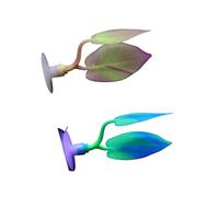 THINCAN Lot de 2 réservoirs de poisson en silicone réalistes décoratifs double couche Bettas Feuilles reposantes Sûre et légère Accessoires d'aquarium Habitats naturels Aquarium Plante