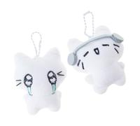 THINCAN Lot de 2 sacs en peluche Charme Porte-clés Pendentif Sac élégant Décoration Chat Sac de forme Accessoires Texture en peluche Convient pour donner