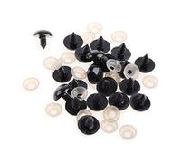 THINCAN Lot de 20 yeux de sécurité en plastique noir de 6 à 20 mm pour ours en peluche, poupées, jouets, feutrage
