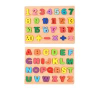 THINCAN Lot de 26 blocs de lettres en bois colorés pour enfants - Plus de 3 jeux éducatifs - Forme préscolaire et reconnaissance des motifs