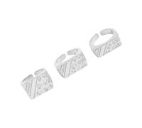 THINCAN Lot de 3 anneaux ouverts punk bijoux de main bagues empilables tendance texture alliage convient aux amateurs de mode Présentation Bijoux de doigt unisexe tendance, Comme décrit