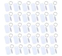 THINCAN Lot de 30 porte-clés ovales sublimation - En métal - Double face - Transfert de chaleur - En aluminium