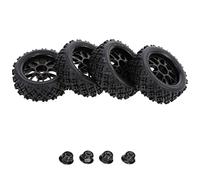 THINCAN Lot de 4 pneus en caoutchouc à 14 rayons pour bord avant et arrière - Accessoires de voiture de 1/10 Hobby R/C