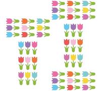 THINCAN Lot de 45 tulipes colorées en papier à fleurs - Thème printemps - Œuvres d'art pour projets de scrapbooking - Forme de tulipes