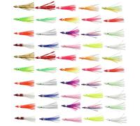 THINCAN Lot de 50 appâts de pêche en eau salée - Accessoires de pêche souples - Jupes de calamar - Jupe incandescente