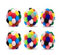 THINCAN Lot de 6 balles colorées à mâcher pour chat - Forme sûre - Jouet d'ambiance sûr avec son - Amélioration du son - Cadeau d'humeur pour chaton