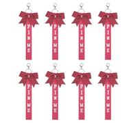 THINCAN Lot de 8 porte-clés élégants à paillettes pour pom-pom girl Accessoires Pierres Ressources Jubilation Bowknot Ruban Sports Team Spirit Cadeaux Bowknot Keychain, Rouge chiné, taille unique