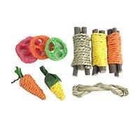 THINCAN Lot de 9 jouets pour hamster à mâcher pour cochons d'Inde, lapins, écureuils, gerbilles, accessoires d'activité, cadeau pour animal de compagnie