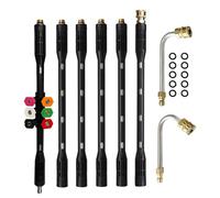 THINCAN Lot de 9 rallonges de jauge à pression - Comprend une barre incurvée et 6 embouts de buse à connexion rapide - Convient pour le nettoyage des gouttières