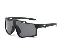 THINCAN Lunettes de soleil légères de sport d'extérieur unisexes avec filtre coloré pour le cyclisme, les activités de pêche, lunettes de soleil confortables pour la course à pied, Black Frame Gray
