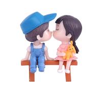 THINCAN Miniature Couple Statue Figurine Modèle de Micro Paysage Enfants Fairy Garden Décoration Succulente Plantes en Pot Statues Miniatures Et Statues Figurines Et Sculptures