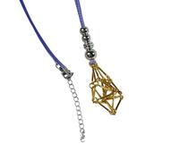 THINCAN Mode Réglable Cage en Métal Collier Porte-Cristal Pendentif Chaîne Arrière pour Hommes Femmes Accessoires de Bijoux élégants Bijoux en Cristal Naturel, Gold-color, Comme décrit, Comme décrit