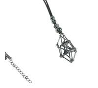 THINCAN Mode Réglable Cage en Métal Collier Porte-Cristal Pendentif Chaîne Arrière pour Hommes Femmes Accessoires de Bijoux élégants Bijoux en Cristal Naturel