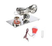 THINCAN Modèle de moteur Hot Air Stirling avec générateur d'électricité LED, volant d'inertie - Cadeau éducatif pour les amateurs de technologie