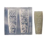 THINCAN Moule d'art d'ongles en silicone Dragon Année Thème Forme d'ongle Décorations élégantes Bijoux Outils Moules de sculpture faits à la main