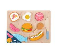 THINCAN Nourriture mignonne Jouets de découpe Cuisine Escalier Jeu Puzzle Nourriture Cognition Éducation préscolaire Puzzle pour les tout-petits Couper pour les tout-petits Enfants Fruits Enfants