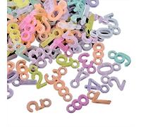 THINCAN Ornements colorés numéros de lettre magique Pendentif en plastique pour nom de mot Boucles d'oreilles Collier Bijoux Artisanat